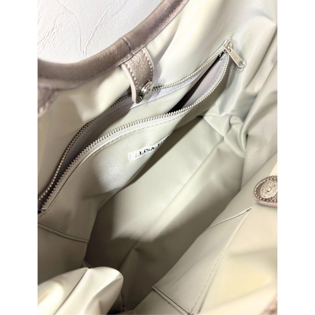 【未使用級】LiSA LiSA リサリサ芦屋 かごバッグ a4 グレー シルバー