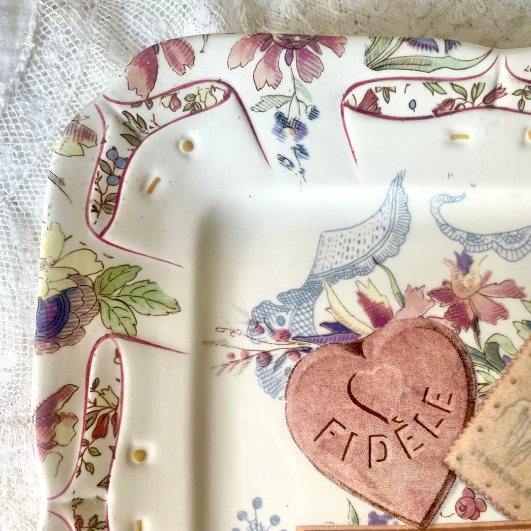 【希少レア】サルグミンヌ ラヴァリエール広告スクエアプレートフランスアンティーク