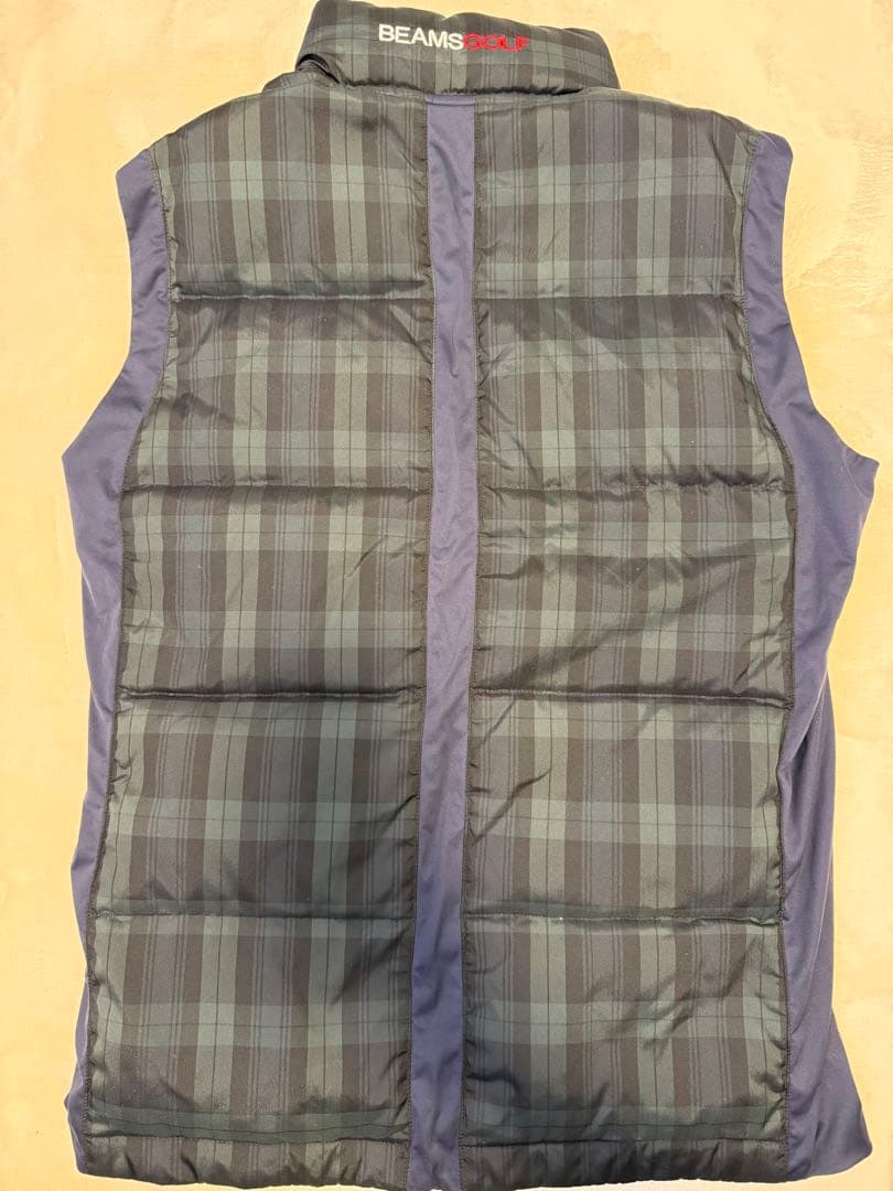 BEAMS GOLF チェック柄 ナイロンベスト& ネイビー ジャケット