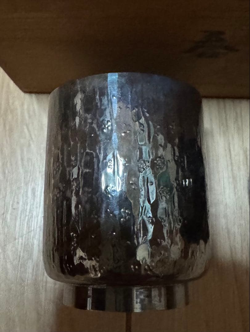 銀製 湯器 お猪口 木箱付き 夫婦湯呑み シルバー アンティーク