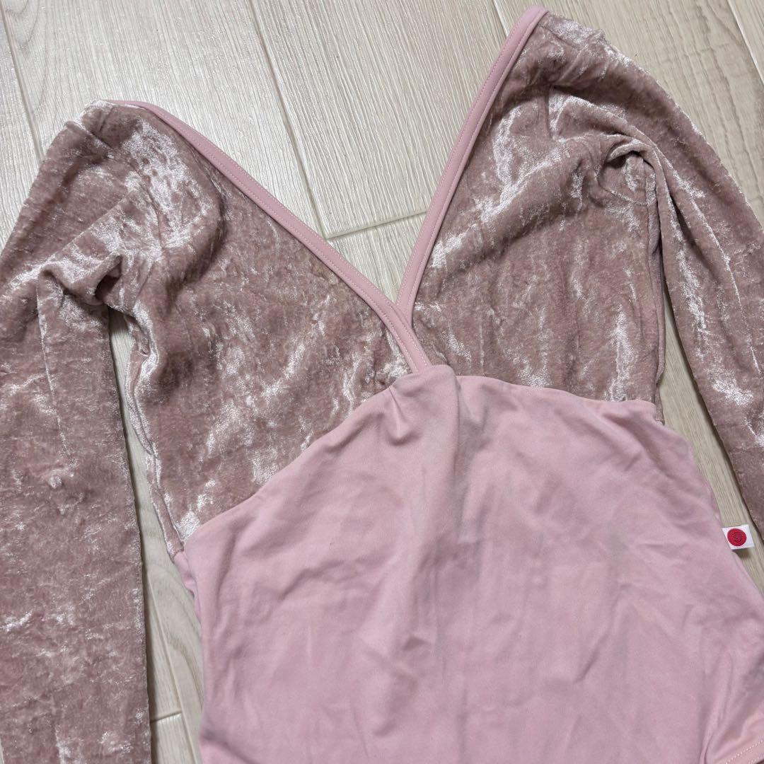 新品　yumiko ユミコ　レオタード バレエ　ベロアベルベット 　ピンク　S