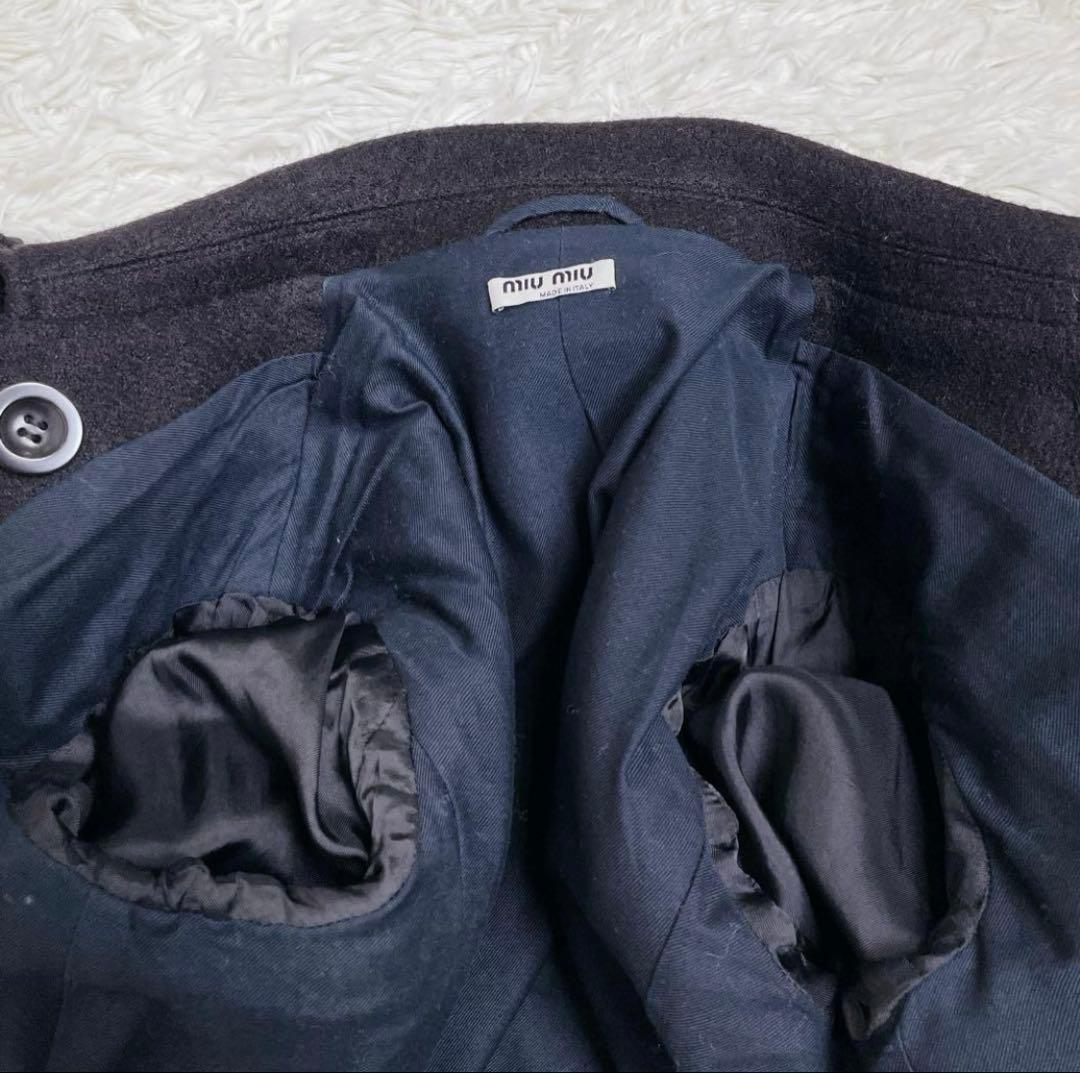 年始セール❣️ miumiu ナポレオン ジャケット Pコート ショート ウール
