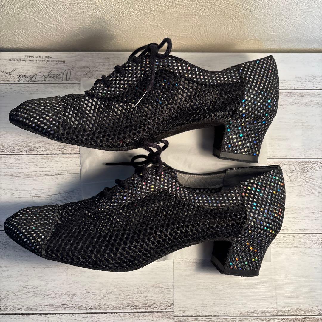 黒 スパンコール付き ダンスシューズ 女性用