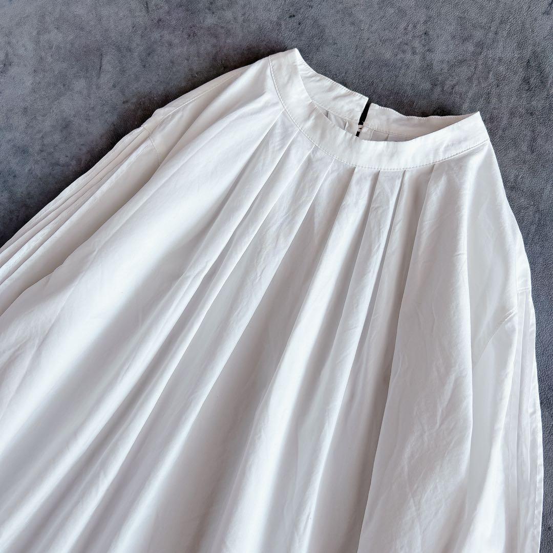 【美品】 un cinq ⿻ コットン 襟袖タック ブラウス セレモニー お仕事