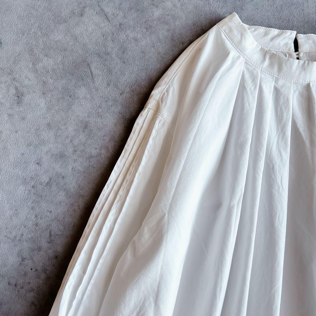 【美品】 un cinq ⿻ コットン 襟袖タック ブラウス セレモニー お仕事