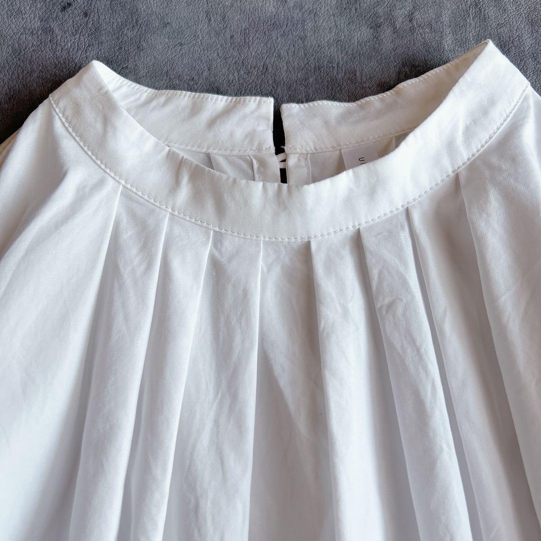 【美品】 un cinq ⿻ コットン 襟袖タック ブラウス セレモニー お仕事