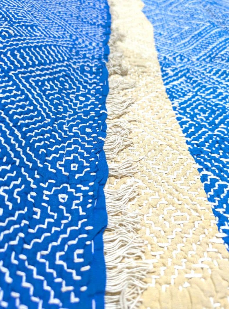 #187 ヴィンテージ ラリーキルト / カンタキルト カバー 厚手 希少 青