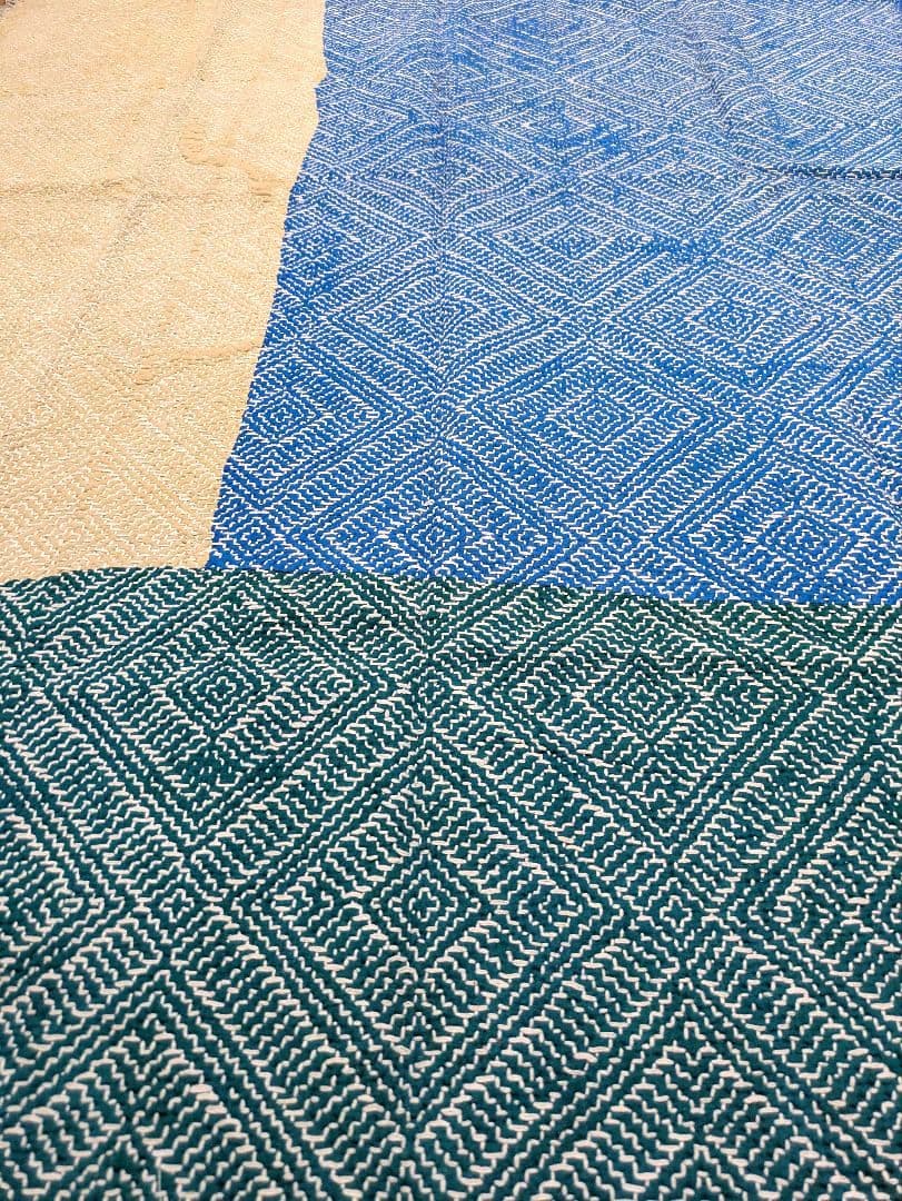 #187 ヴィンテージ ラリーキルト / カンタキルト カバー 厚手 希少 青