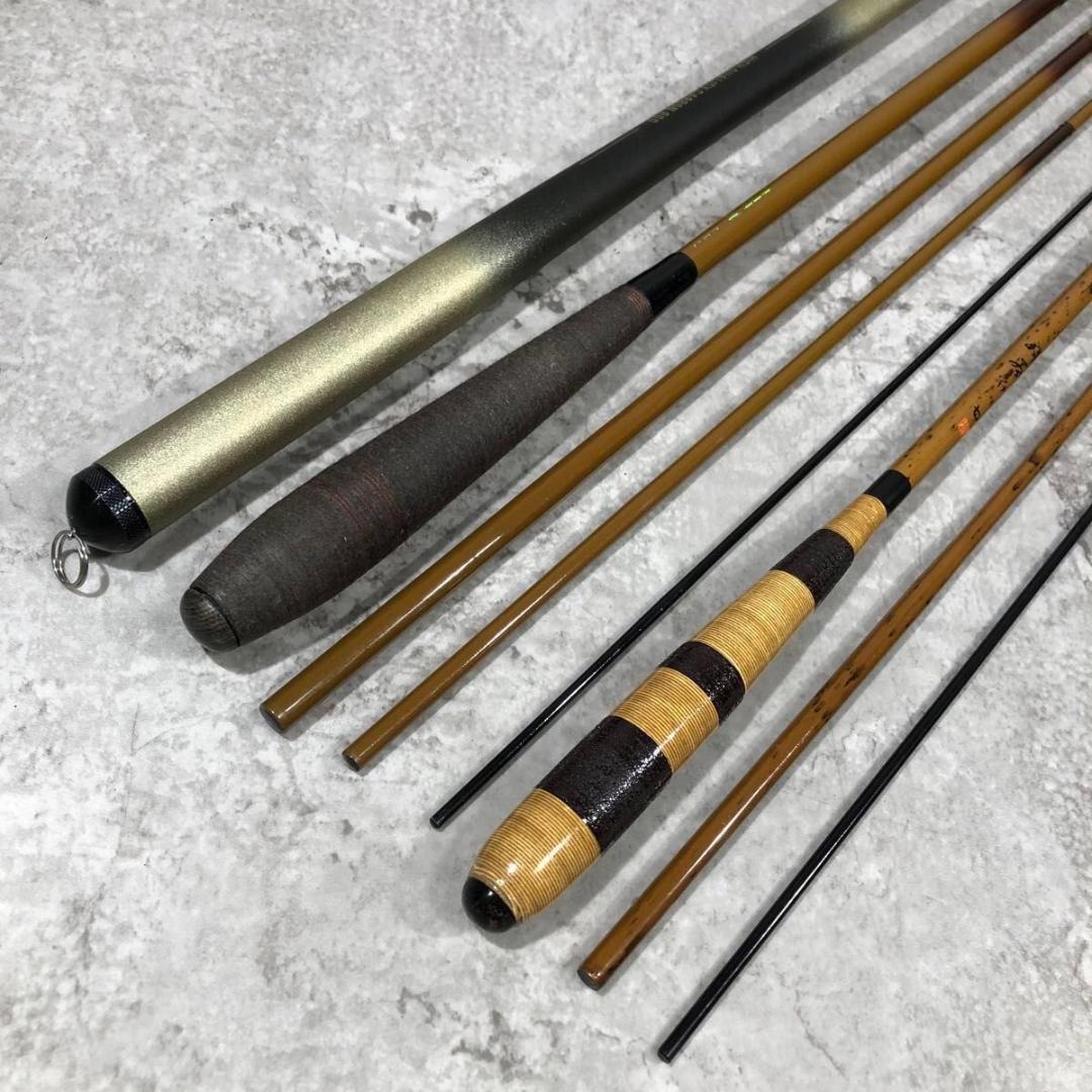 美品 ヘラ竿 3本セット 浪漫 360 紫連峰 暁カーボン 釣竿 のべ竿 ロッド