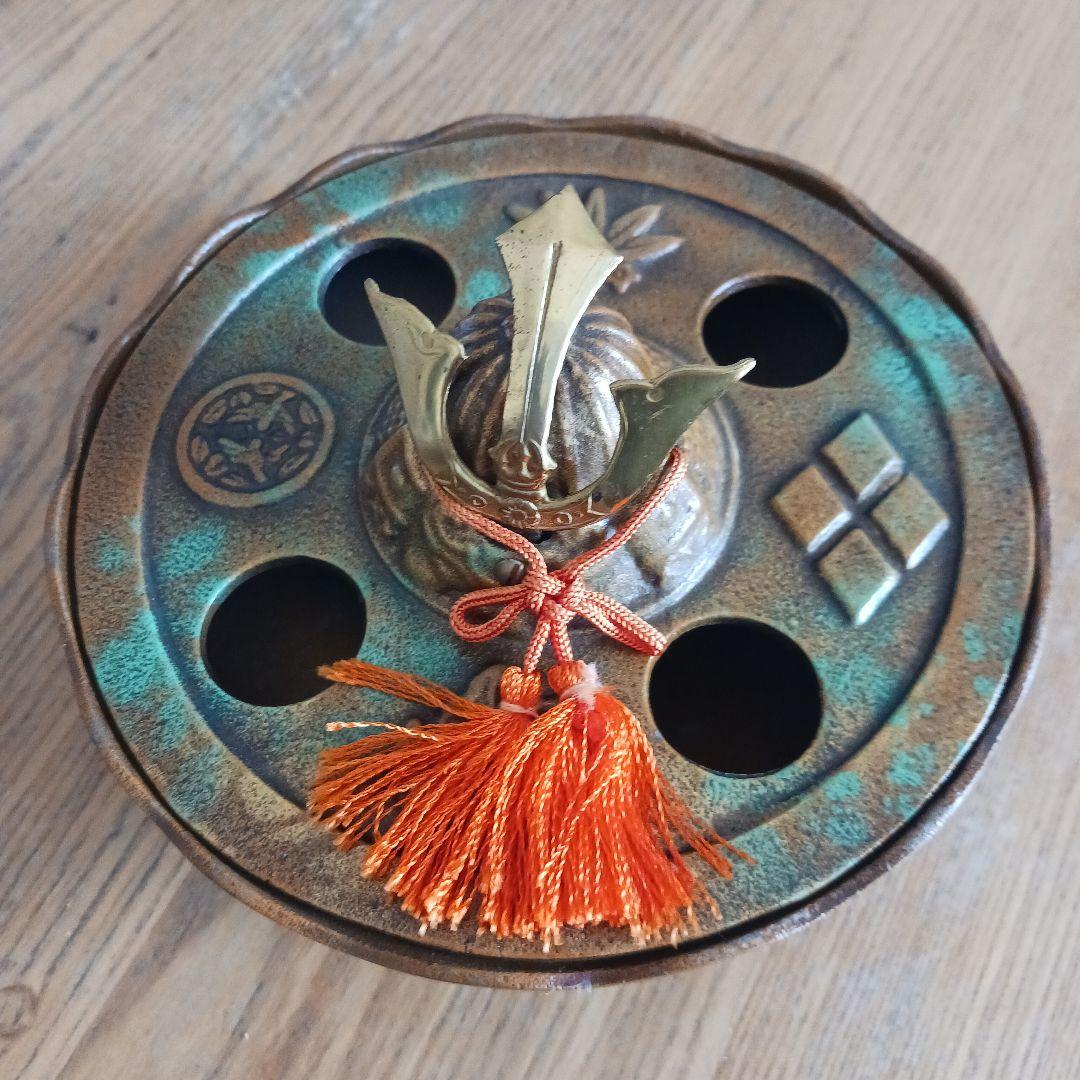 兜　灰皿　香炉　鋳物　万右衛門　ヴィンテージ 置物