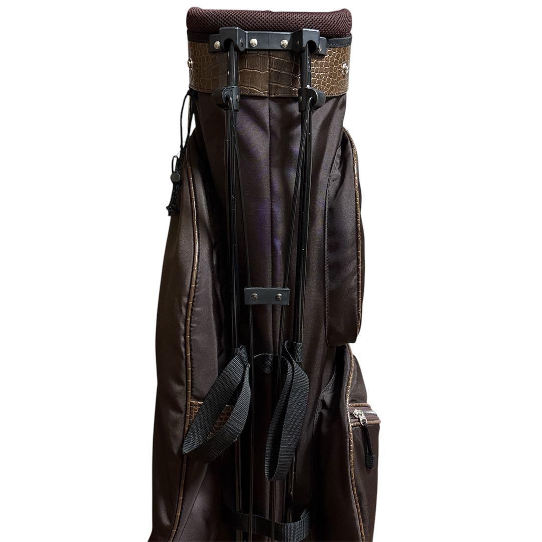 HALY RUID スタンドキャディバッグ ゴルフバッグ ブラウンクロコダイル調