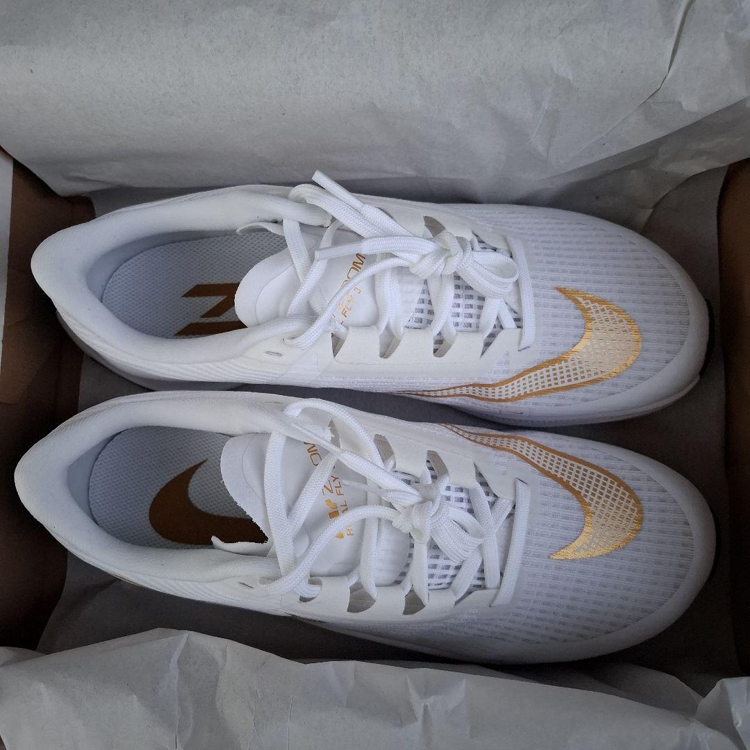 【新品】 ナイキ エア ズーム ライバルフライ 3 ホワイト ゴールド 27.0