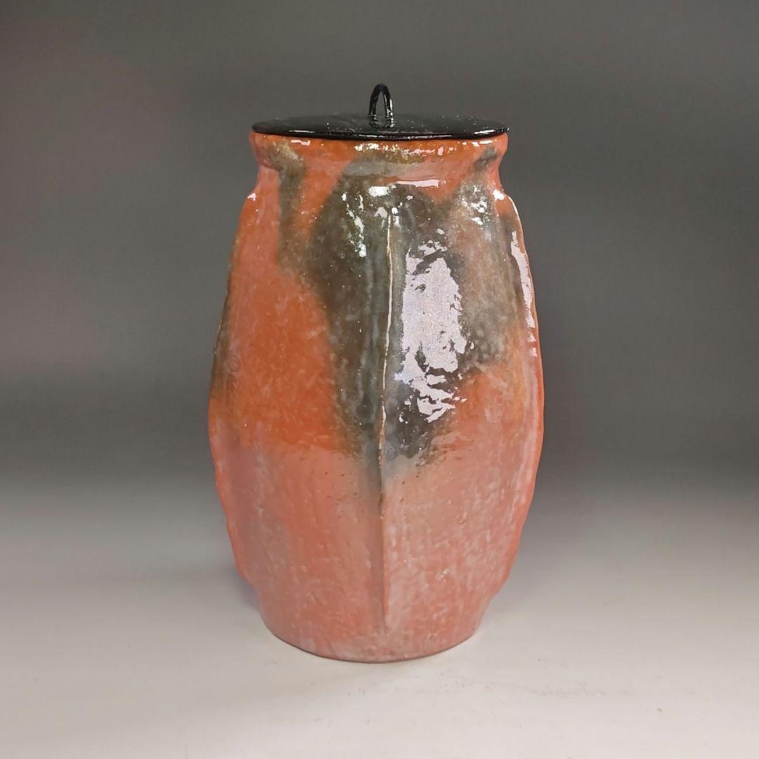 ウ295 水指『川崎和楽造』『梔子くちなし　赤楽　水指　共箱』茶道具