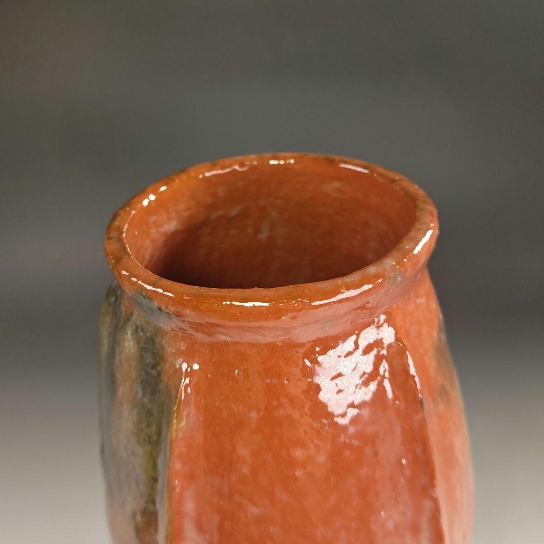 ウ295 水指『川崎和楽造』『梔子くちなし　赤楽　水指　共箱』茶道具