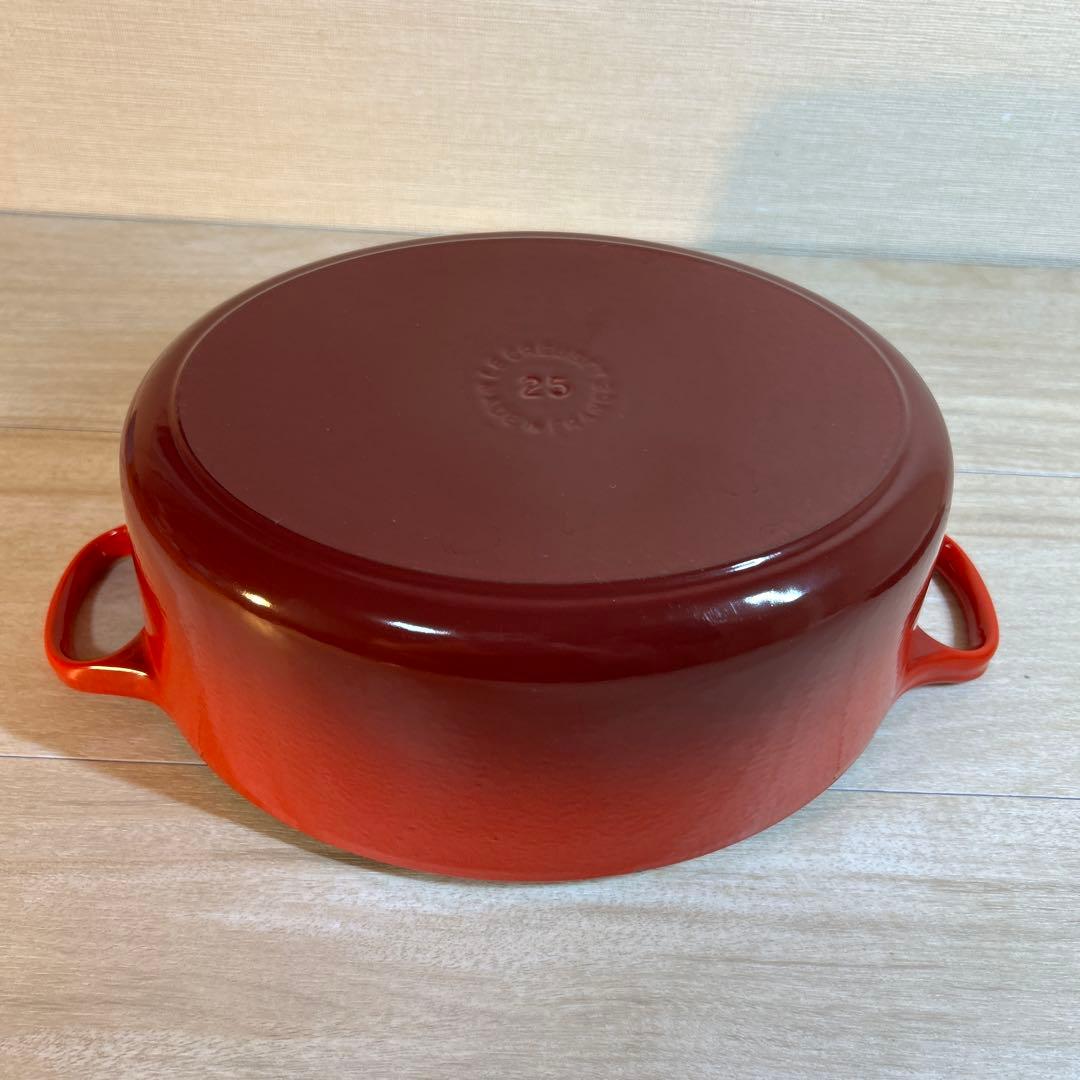 ルクルーゼ　ココットオーバル　25cm チェリーレッド　両手鍋　鍋