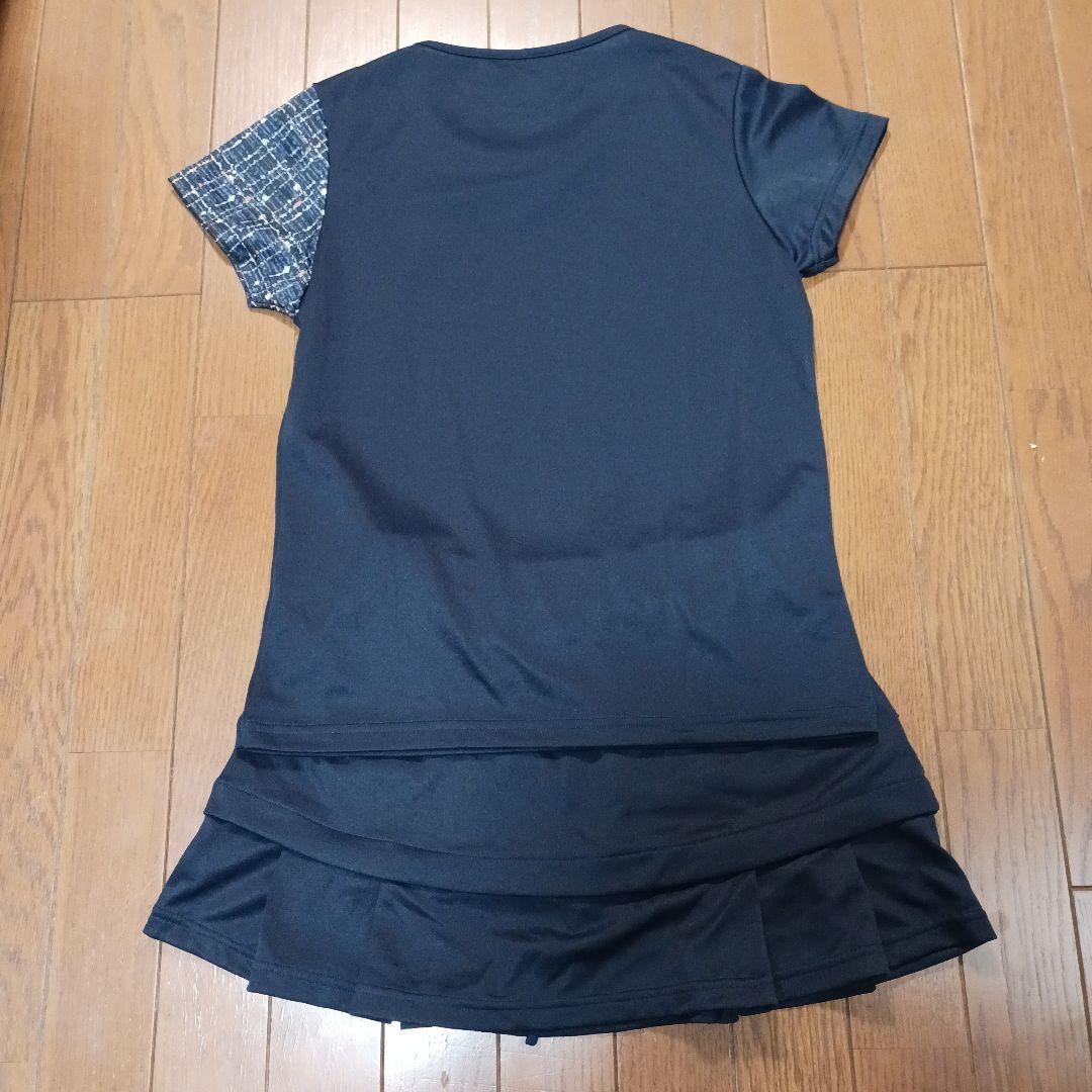 Babolat ネイビー 半袖スカート付き L