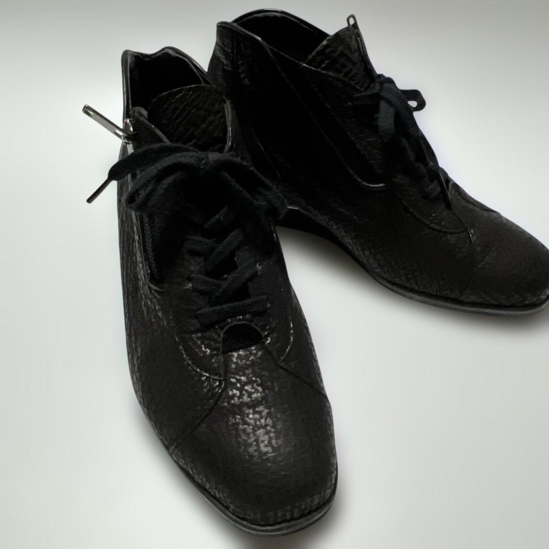 エクセルヒューマン・ブラックハイカットシューズ・本革・２１.5CM