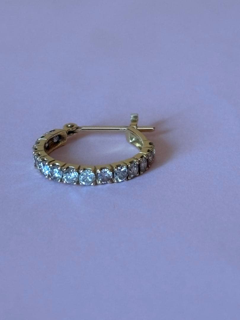 ダイヤモンド　フープピアス⭐️18K 0.5カラット　片耳