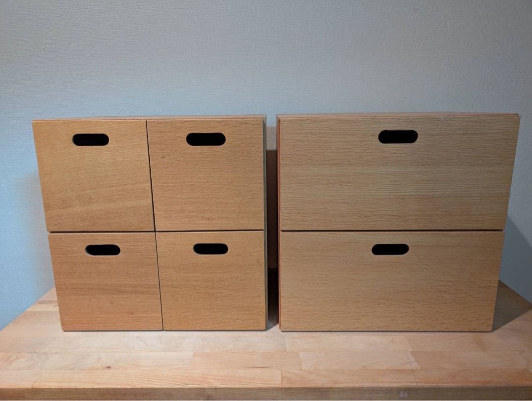 【送料込】無印良品 MUJI スタッキングシェルフ 引き出し 棚木製家具 オーク