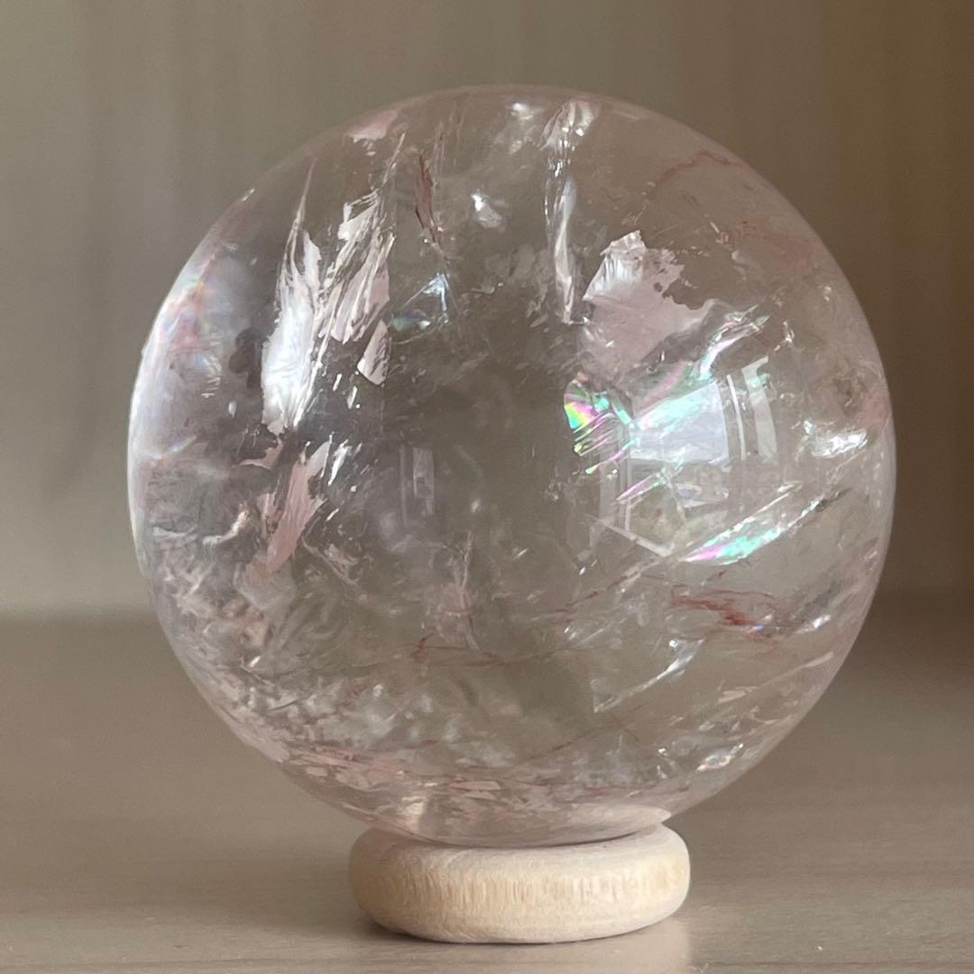 ピンククォーツ ピンクアゼツライト スフィア 天然石 置物