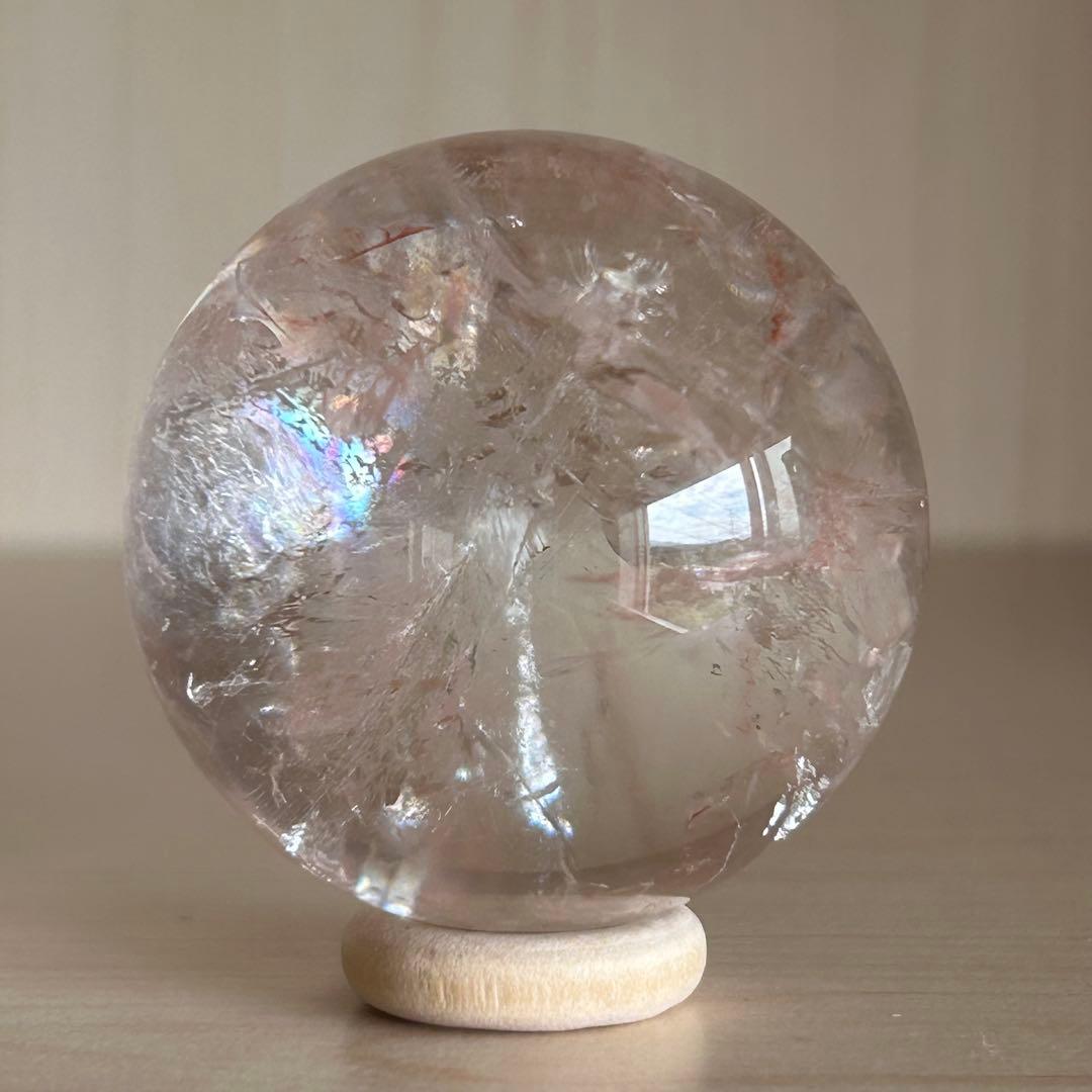 ピンククォーツ ピンクアゼツライト スフィア 天然石 置物