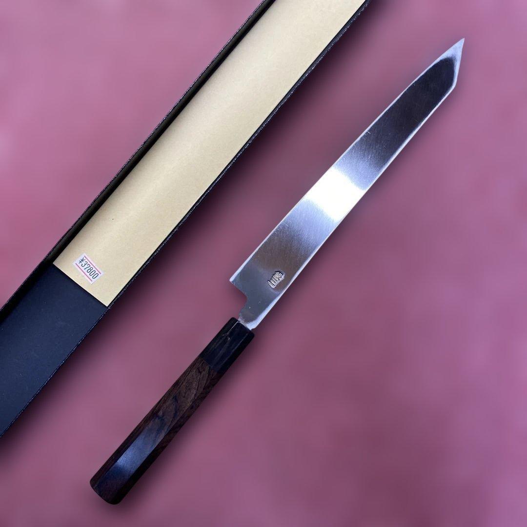 銀三　勘所切付柳刃包丁　240㎜ 8寸