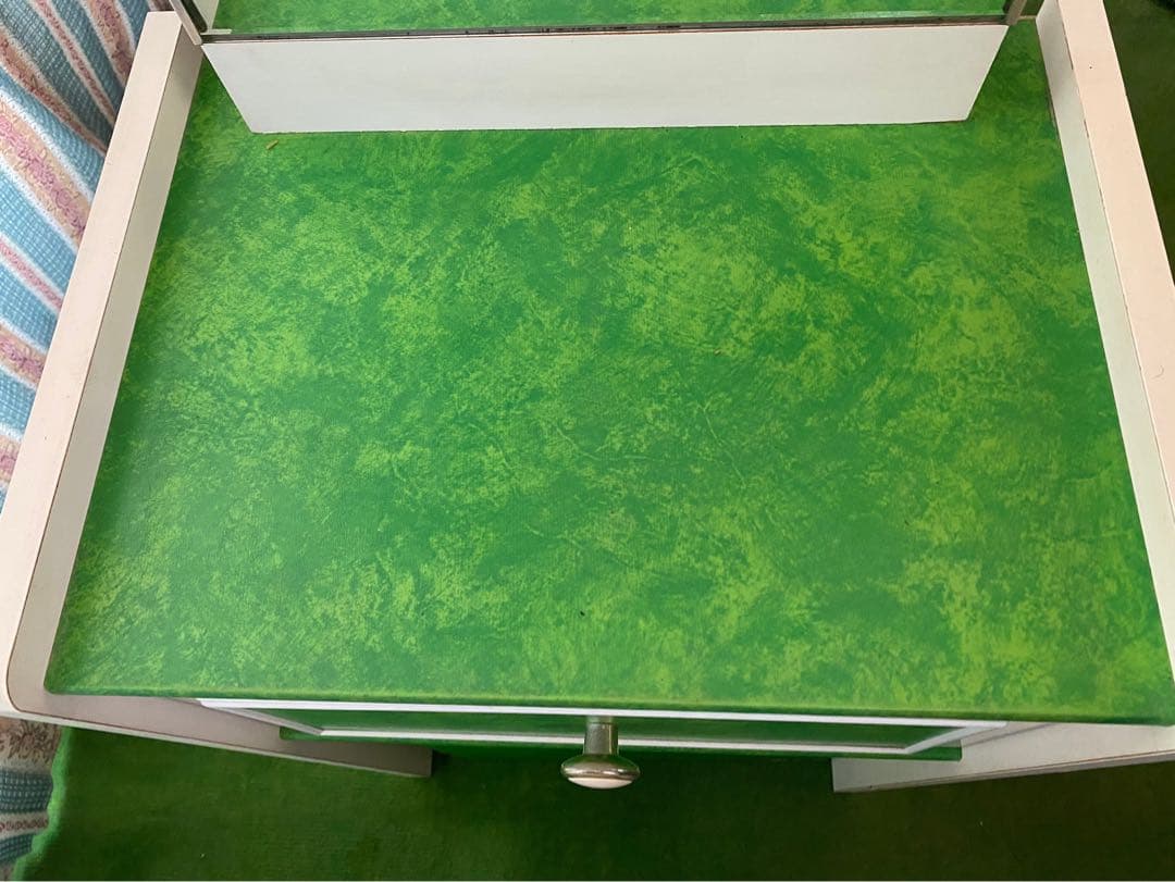 ドレッサー 鏡台 昭和レトロ 当時物 レトロポップ インテリア 緑 グリーン
