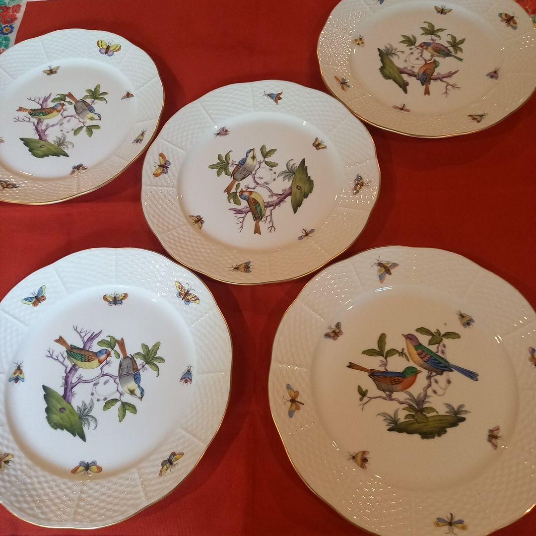 ヘレンドロスチャイルドバードディナー皿5枚セット