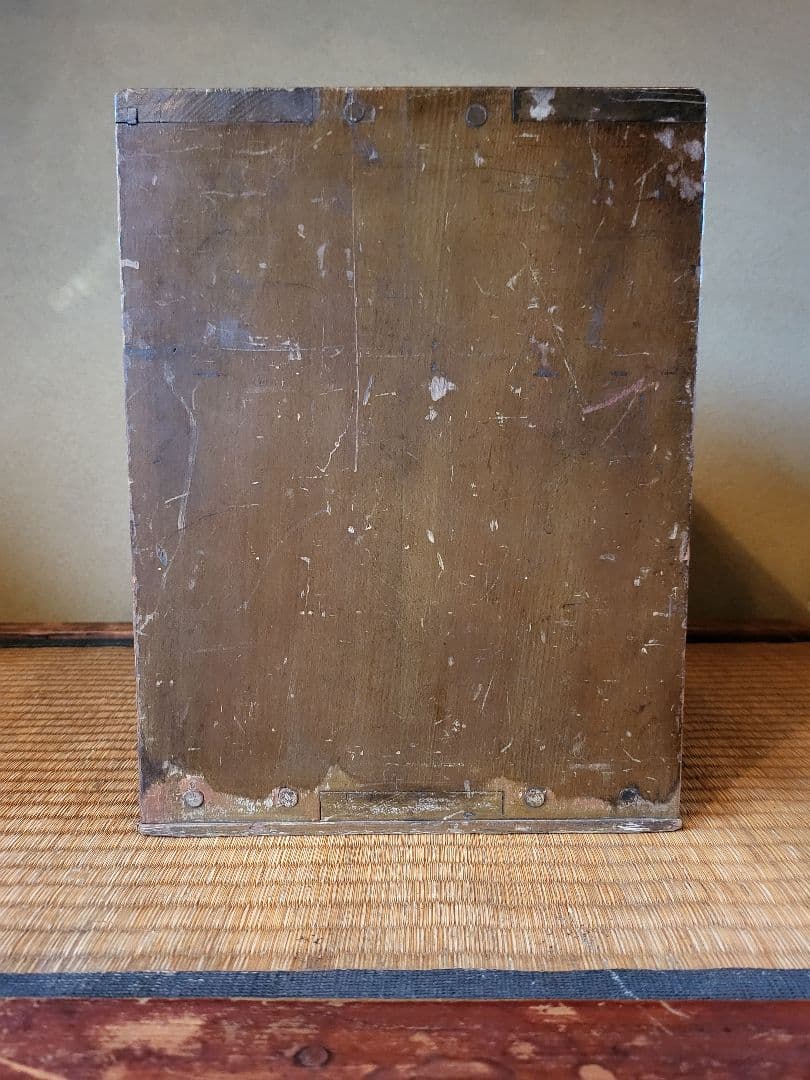 蛇腹 木製 収納 ボックス　引き出し付き　ヴィンテージ　アンティーク