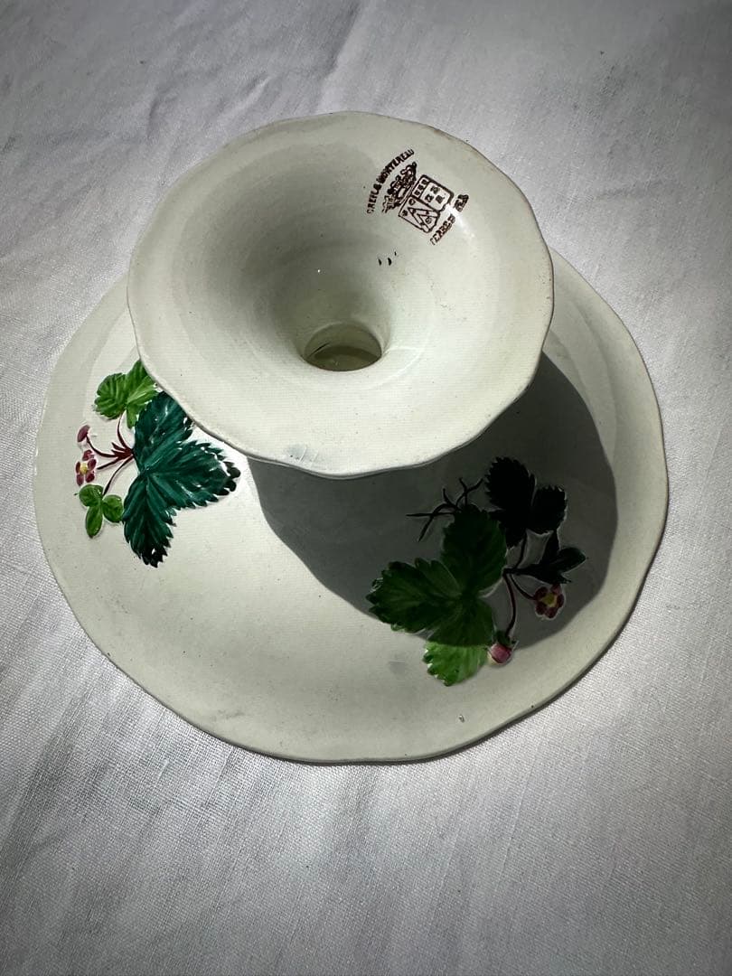 クレイユモントロー Fraise フランスアンティーク　コンポティエ　Ⅱ