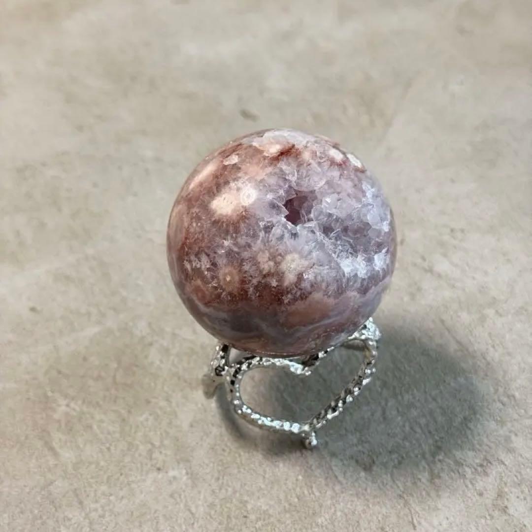 高品質ピンクアメジストスフィア/レース/虹/58.10mm