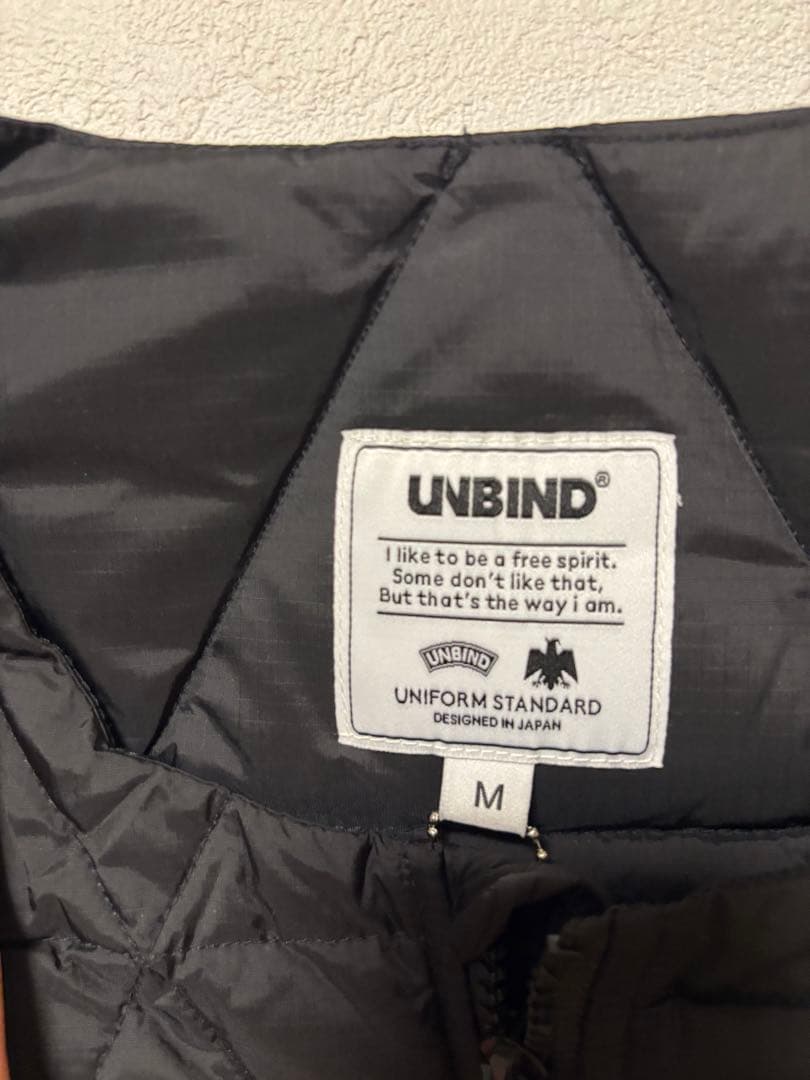 UNBIND アンバインド　新品未使用　完売品ダウンベスト　ブラック