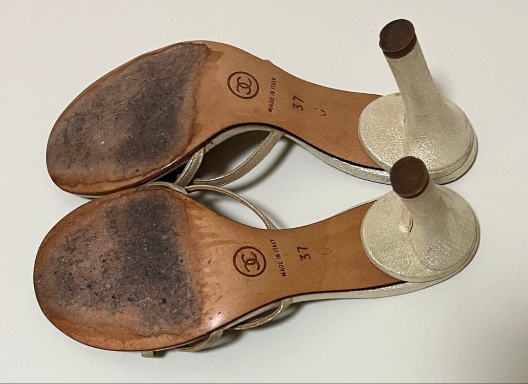 d*4様 CHANEL (シャネル) 希少 シェル カメリア ヒールサンダル 3