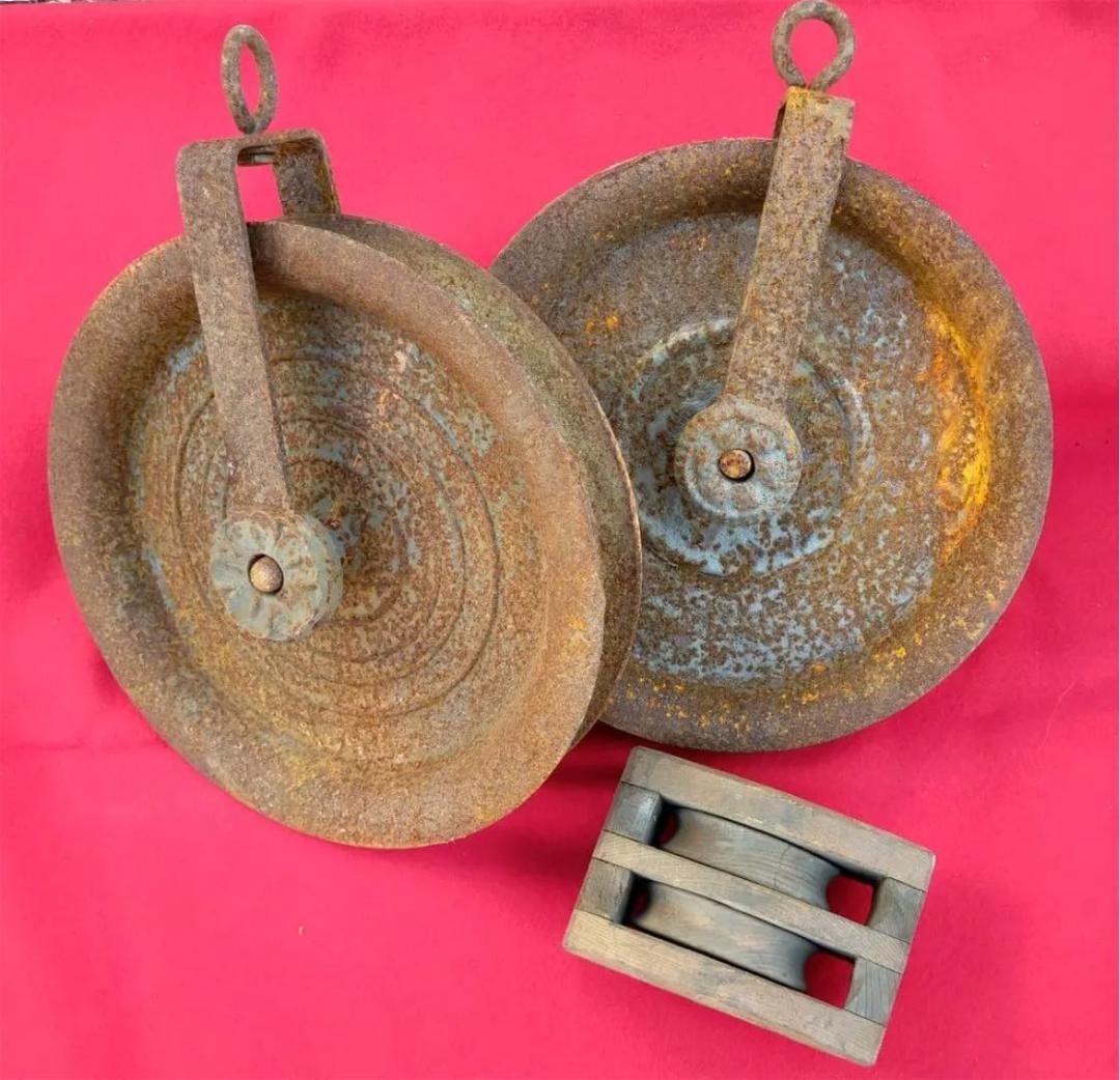 昭和レトロ・滑車・ガーデニング・アンティーク・古道具