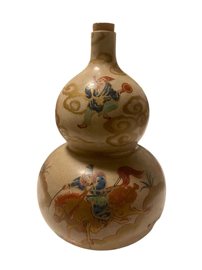 富貴佳器 瓢箪型飾壺 高さ31cm 骨董風インテリア
