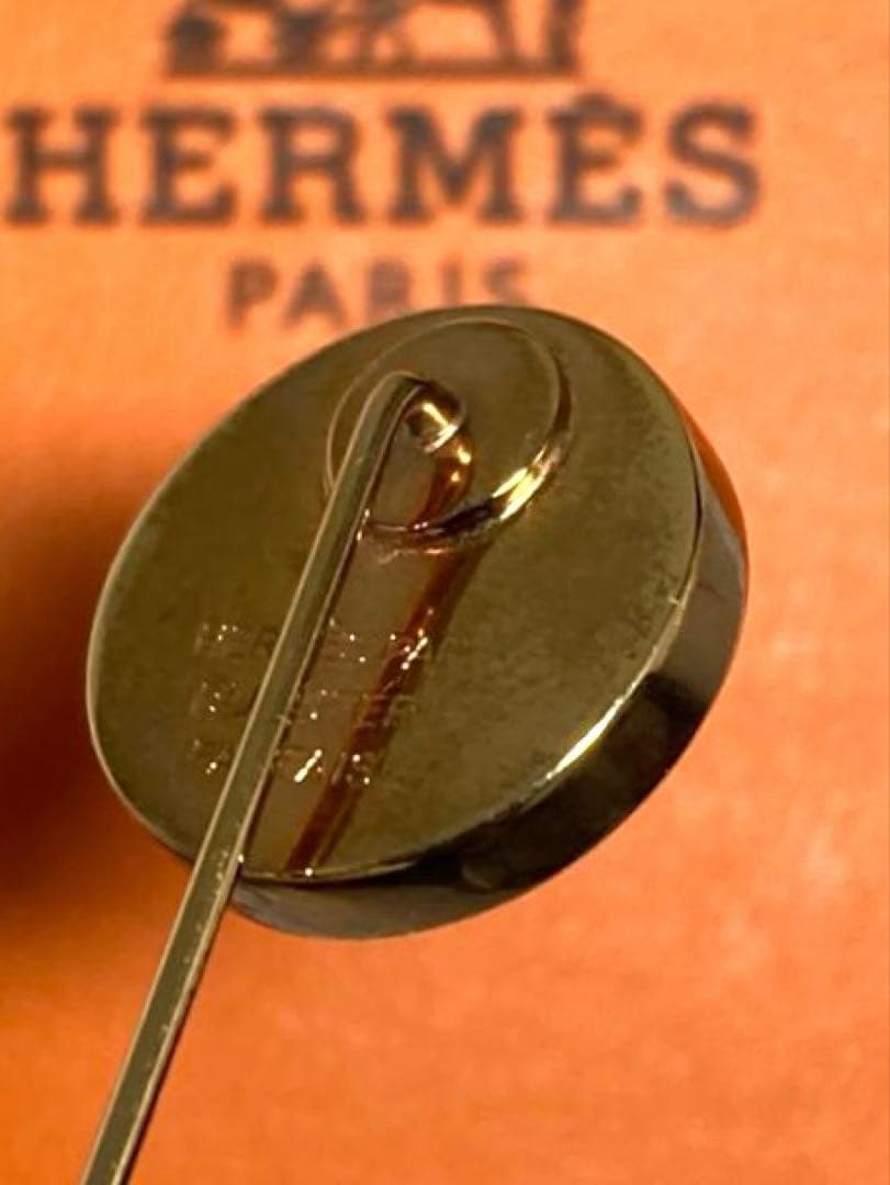 良品　HERMES エルメス　コロゾ　ピンブローチ　ピンバッチ　ゴールド　箱付き