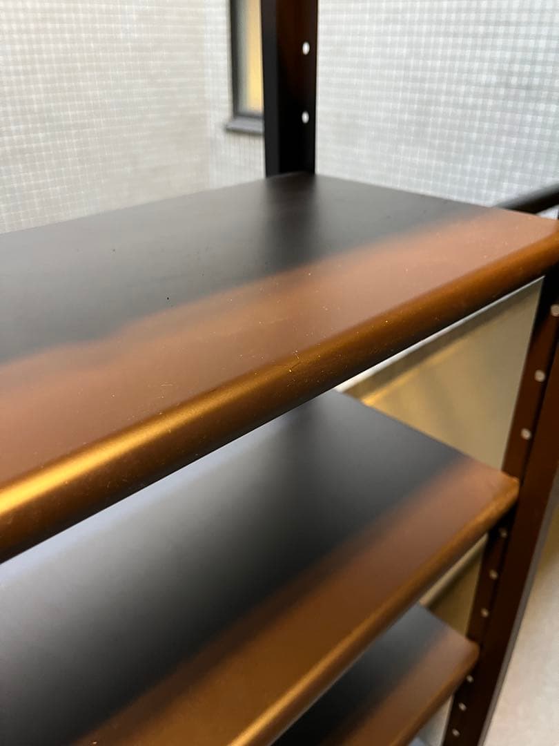 伸縮シューズラック 7段 ブラウン