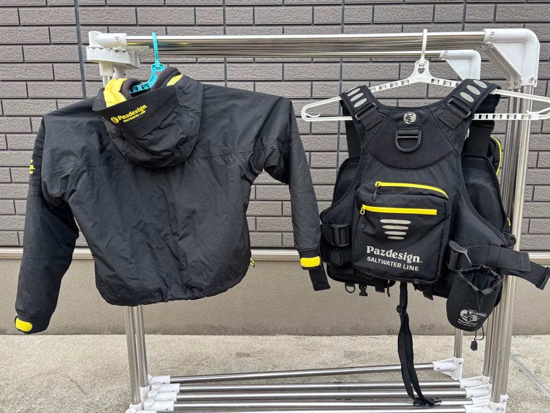 Pazdesignライジャケチャック難有　ウォームジャケットセット黒黄　値引可