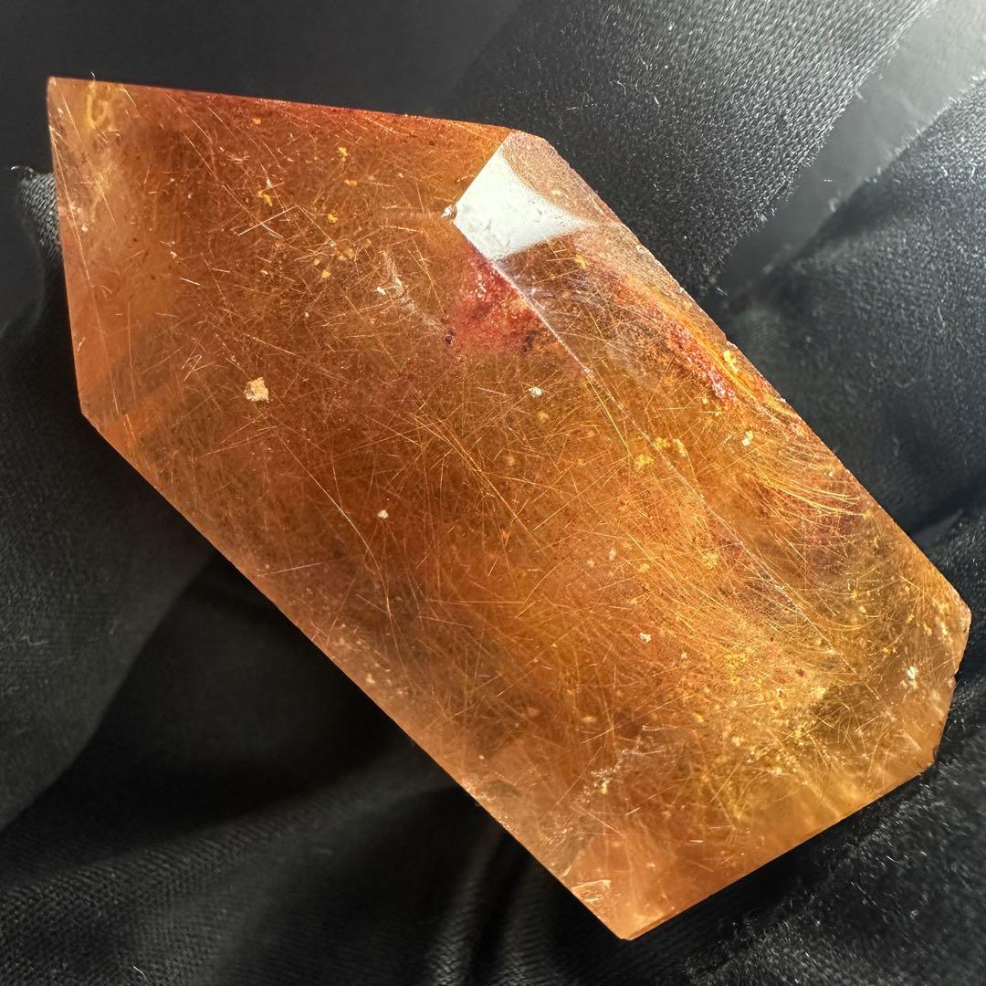 【金運up❗️】レア♡とても可愛い❤️ガーデンルチルクォーツ六角柱庭園水晶A1340