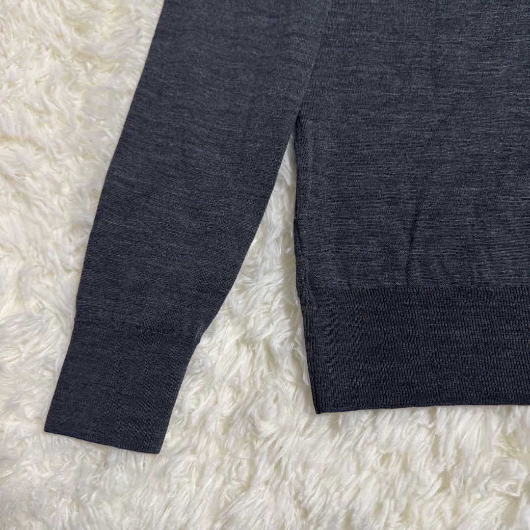 【美品】ジョンスメドレー タートルネック ニット S チャコール メリノウール