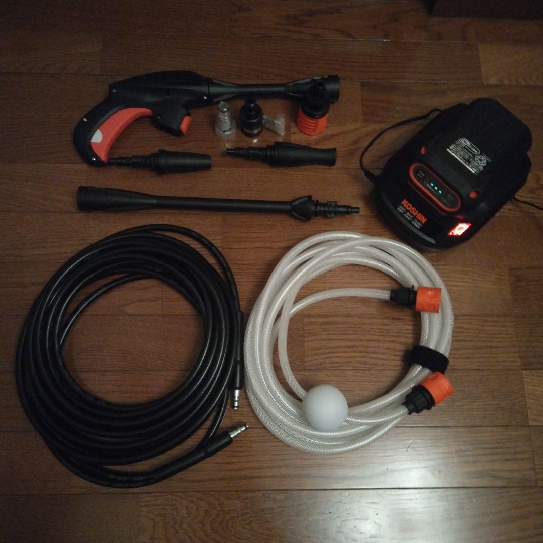 【美品】工進　KOSHIN SJC-3625 高圧洗浄機　バッテリー付き