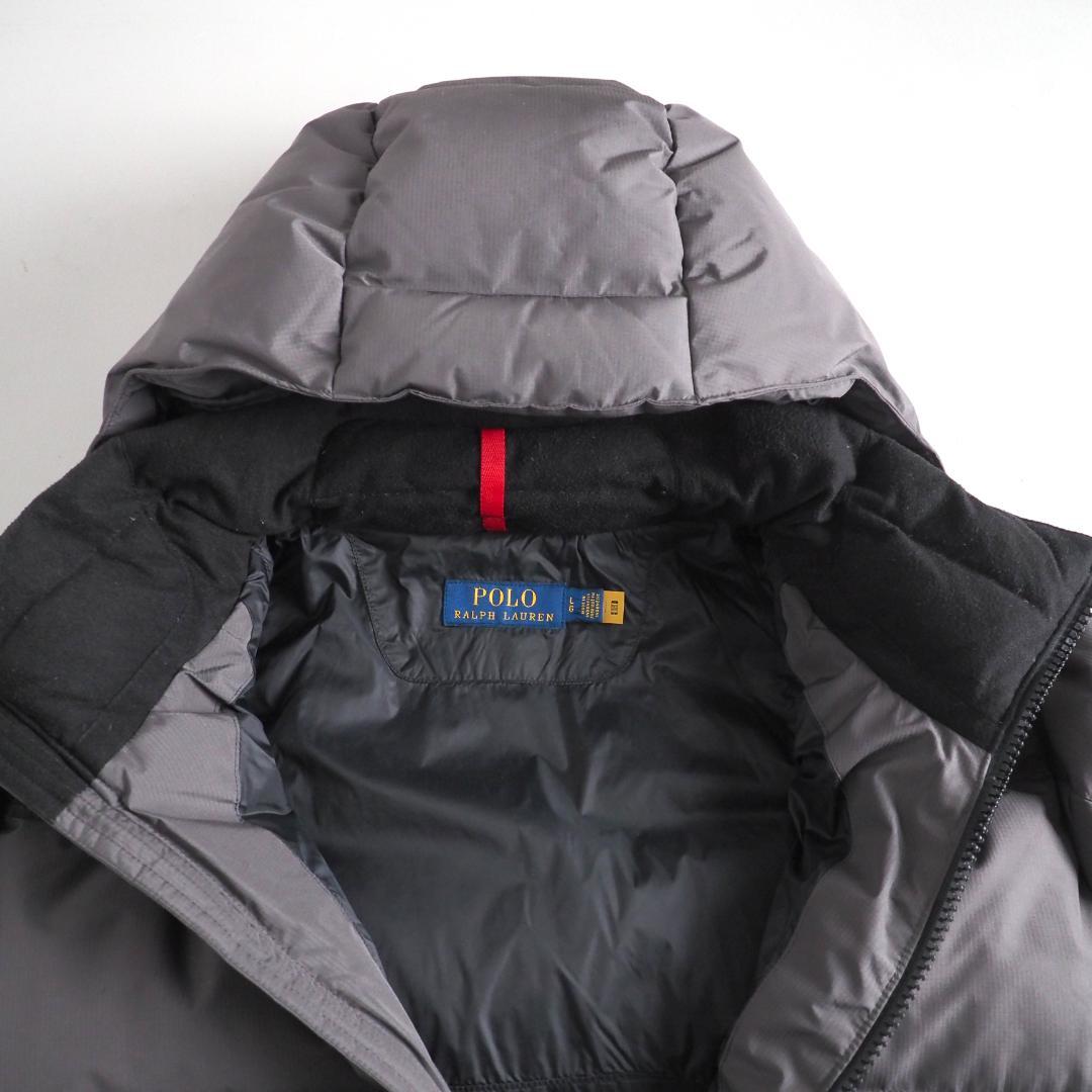 ラルフローレン　ダウンジャケット　フーデッド　グレー　肉厚　グレー　美品