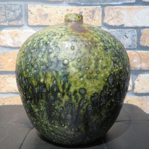 人間国宝 田村耕一 緑釉壺 益子焼 壺 共箱 未使用品