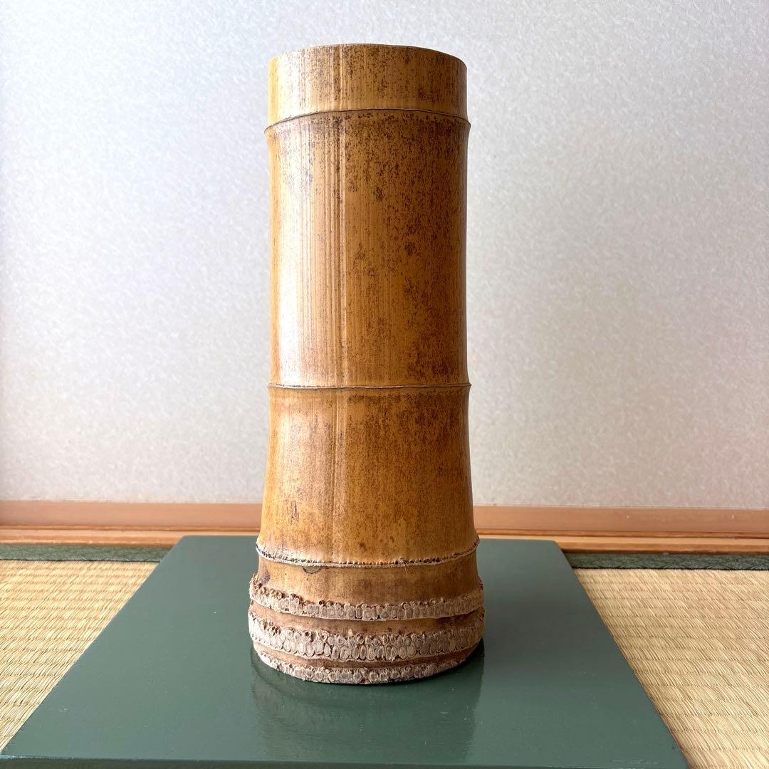 71 美品！根付　寸胴　華道具　一重切　竹製　水仙