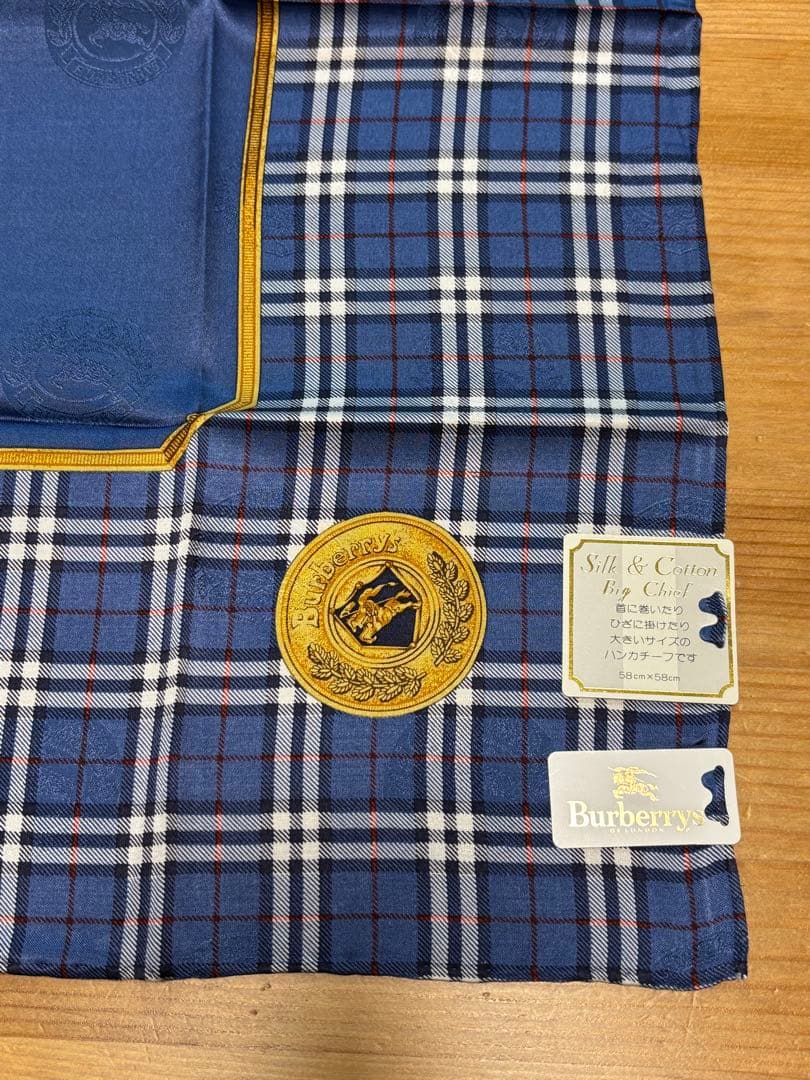 H*守様 シルク&コットンBurberry チェック柄ハンカチ 3点セット