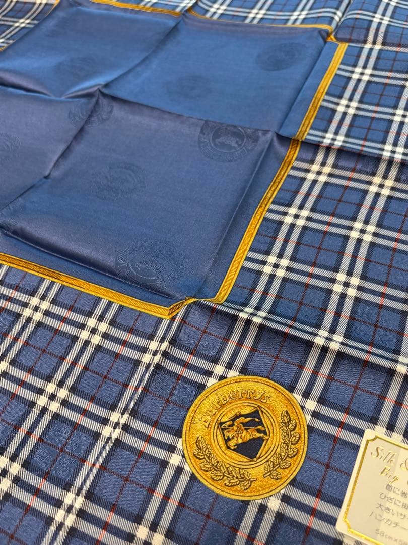 H*守様 シルク&コットンBurberry チェック柄ハンカチ 3点セット
