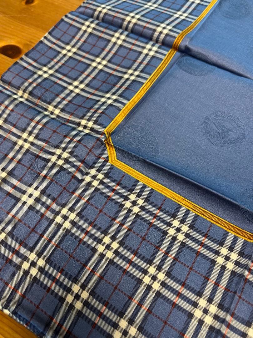 H*守様 シルク&コットンBurberry チェック柄ハンカチ 3点セット