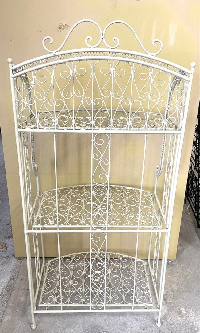 k*i様 アンティーク風 プランターラック 鉢ラック 折りたたみ アイボリー系