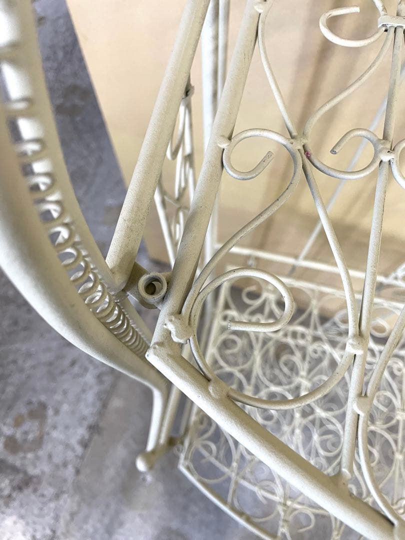 k*i様 アンティーク風 プランターラック 鉢ラック 折りたたみ アイボリー系