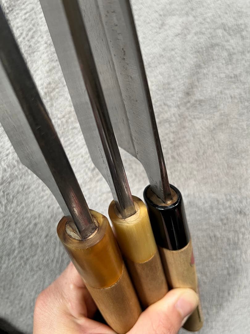 日本製包丁　うなぎ包丁-出刃正本ー青紙ニ鋼　 3本セット